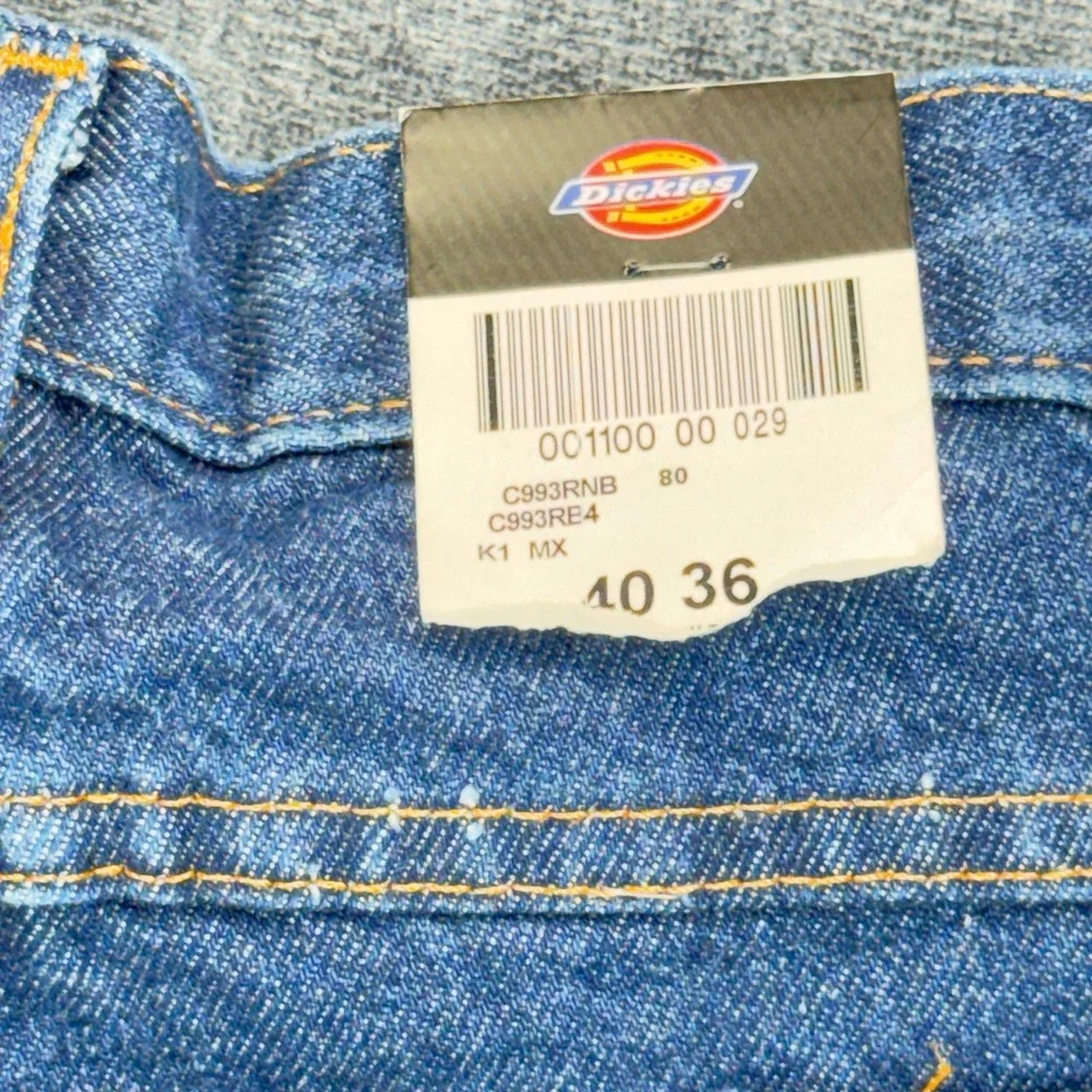 Dickies Jeans Mens 40x36 Blue 100% Cotton Regular Fit Straight Leg C993RNB